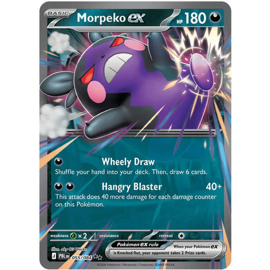 POKÉMON TCG MORPEKO EX PBL 055/084 ME05 PITCH BLACK DOUBLE RARE INGLÉS 1