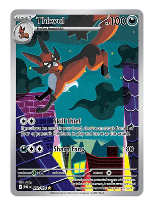 POKÉMON TCG THIEVUL PBL 055/084 ME05 PITCH BLACK ILLUSTRATION RARE INGLÉS