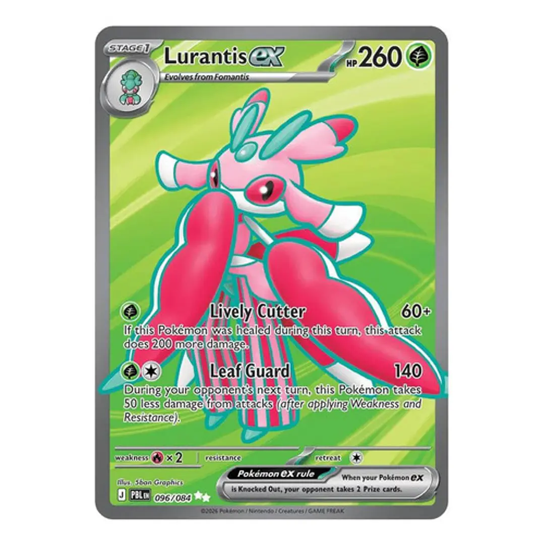 POKÉMON TCG LURANTIS EX PBL 096/084 ME05 PITCH BLACK FULL ART INGLÉS 1