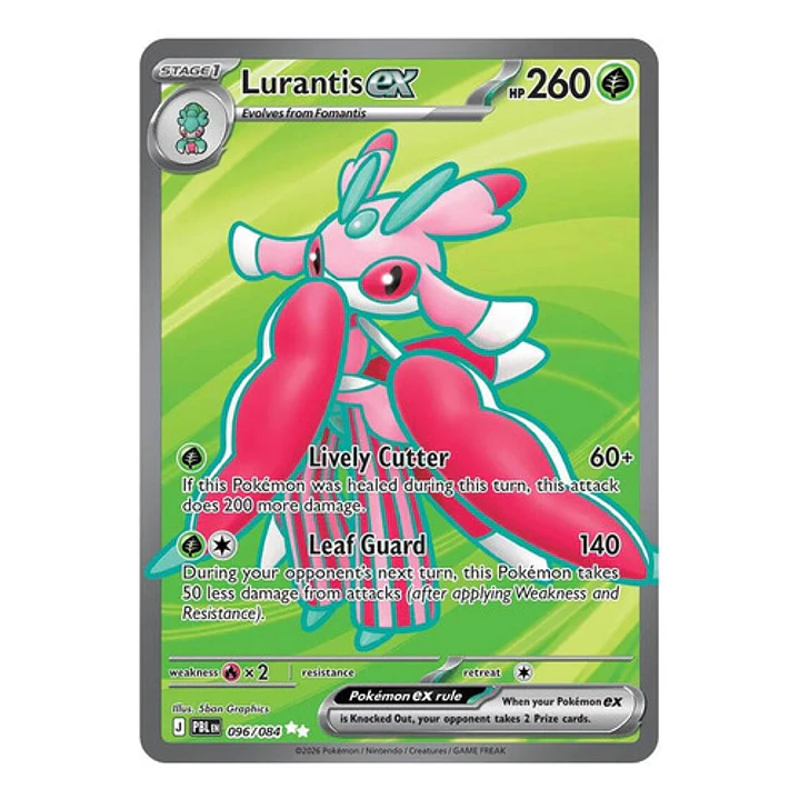 POKÉMON TCG LURANTIS EX PBL 096/084 ME05 PITCH BLACK FULL ART INGLÉS 1