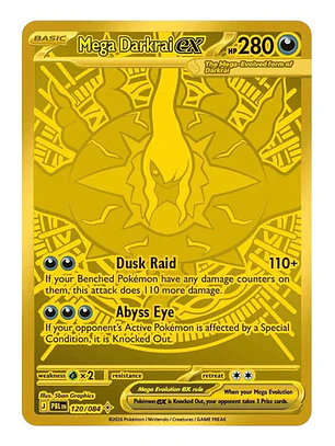 POKÉMON TCG MEGA DARKRAI EX PBL 120/084 ME05 PITCH BLACK HYPER RARE INGLÉS