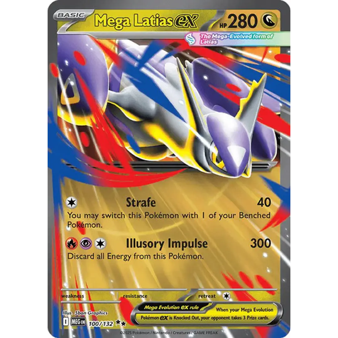 POKÉMON TCG MEGA LATIAS EX MEG 100/132 ME01 MEGA EVOLUTION DOUBLE RARE INGLÉS 1