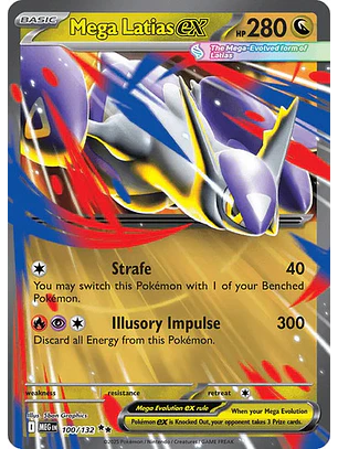 POKÉMON TCG MEGA LATIAS EX MEG 100/132 ME01 MEGA EVOLUTION DOUBLE RARE INGLÉS