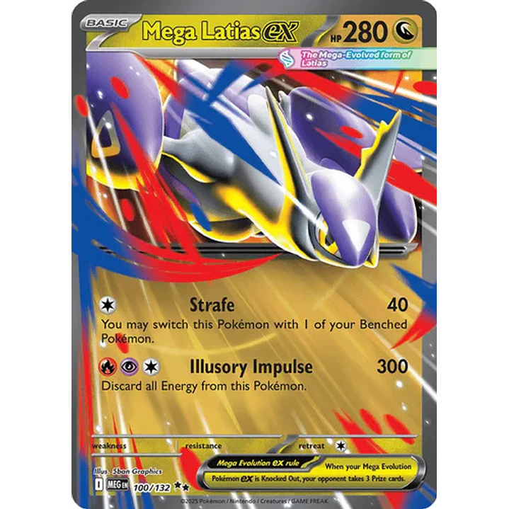 POKÉMON TCG MEGA LATIAS EX MEG 100/132 ME01 MEGA EVOLUTION DOUBLE RARE INGLÉS 1