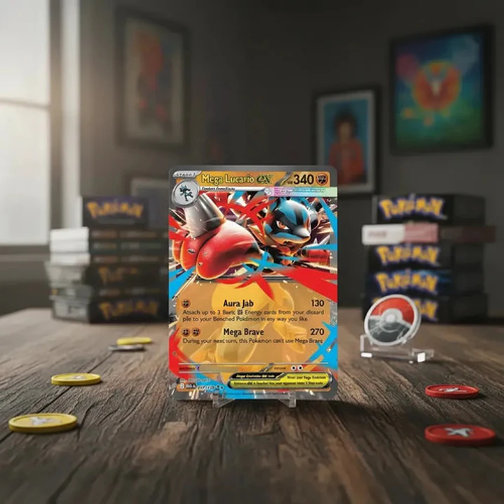 Pokémon Tcg Mega Lucario Ex Meg En 077/132 Me01 Double Rare 2