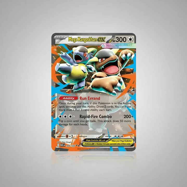 POKÉMON TCG MEGA KANGASKHAN EX MEG 104/132 ME01 MEGA EVOLUTION DOUBLE RARE INGLÉS 5