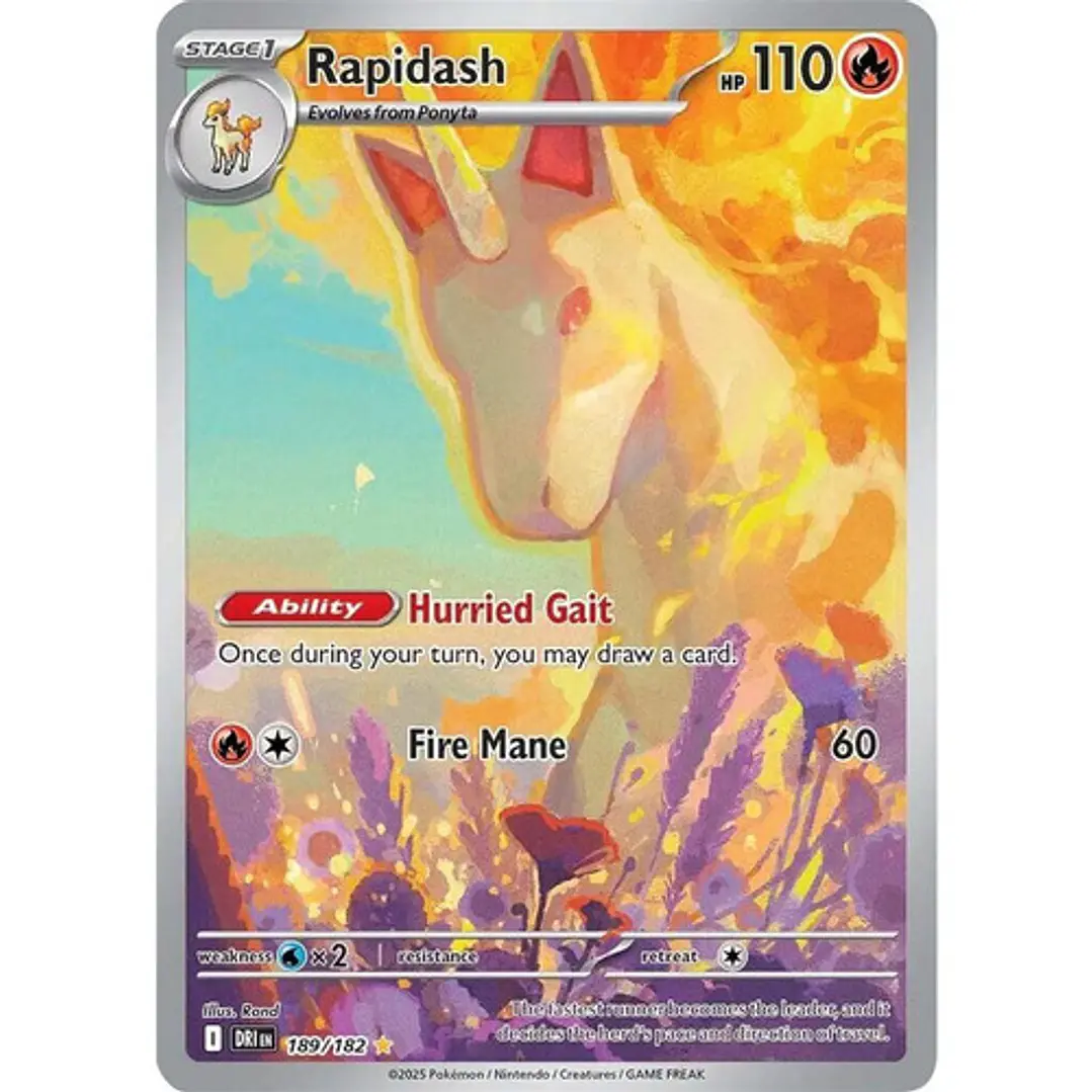 POKÉMON TCG RAPIDASH DRI 189/182 SV10 DESTINED RIVALS ILLUSTRATION RARE INGLÉS 1
