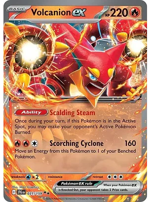 POKÉMON TCG VOLCANION EX JTG 031/159 SV09 JORNEY TOGETHER DOUBLE RARE INGLÉS
