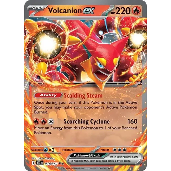 POKÉMON TCG VOLCANION EX JTG 031/159 SV09 JORNEY TOGETHER DOUBLE RARE INGLÉS 1