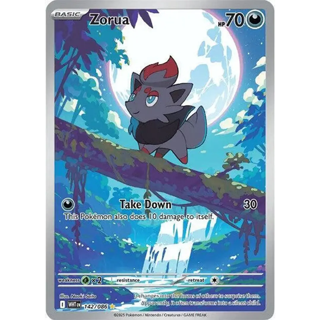 POKÉMON TCG ZORUA WHT 142/086 SV WHITE FLARE ILLUSTRATION RARE INGLÉS 1