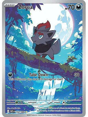 POKÉMON TCG ZORUA WHT 142/086 SV WHITE FLARE ILLUSTRATION RARE INGLÉS