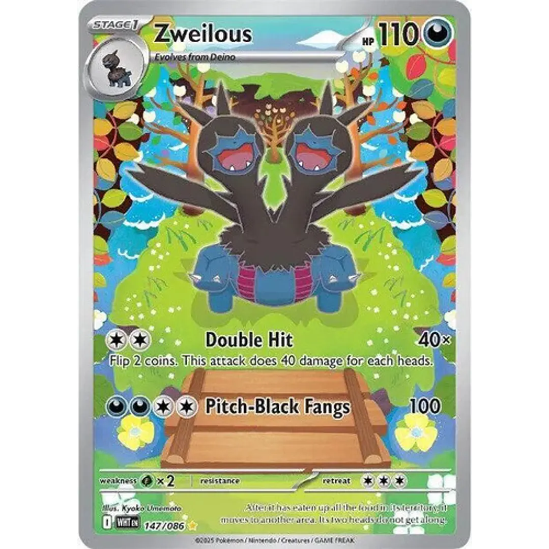 POKÉMON TCG ZWEILOUS WHT 147/086 SV WHITE FLARE ILLUSTRATION RARE INGLÉS 1