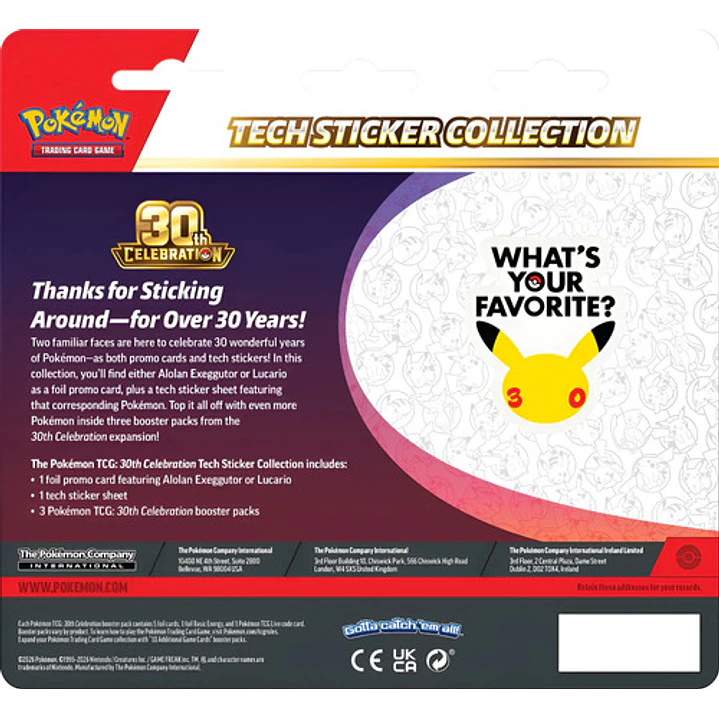 POKÉMON TCG 30TH CELEBRATION TECH STICKER COLLECTION AL AZAR INGLÉS 5