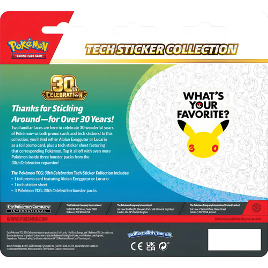 POKÉMON TCG 30TH CELEBRATION TECH STICKER COLLECTION AL AZAR INGLÉS 8