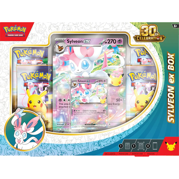 POKÉMON TCG 30TH CELEBRATION SYLVEON / GRENINJA EX BOX AL AZAR INGLÉS 7