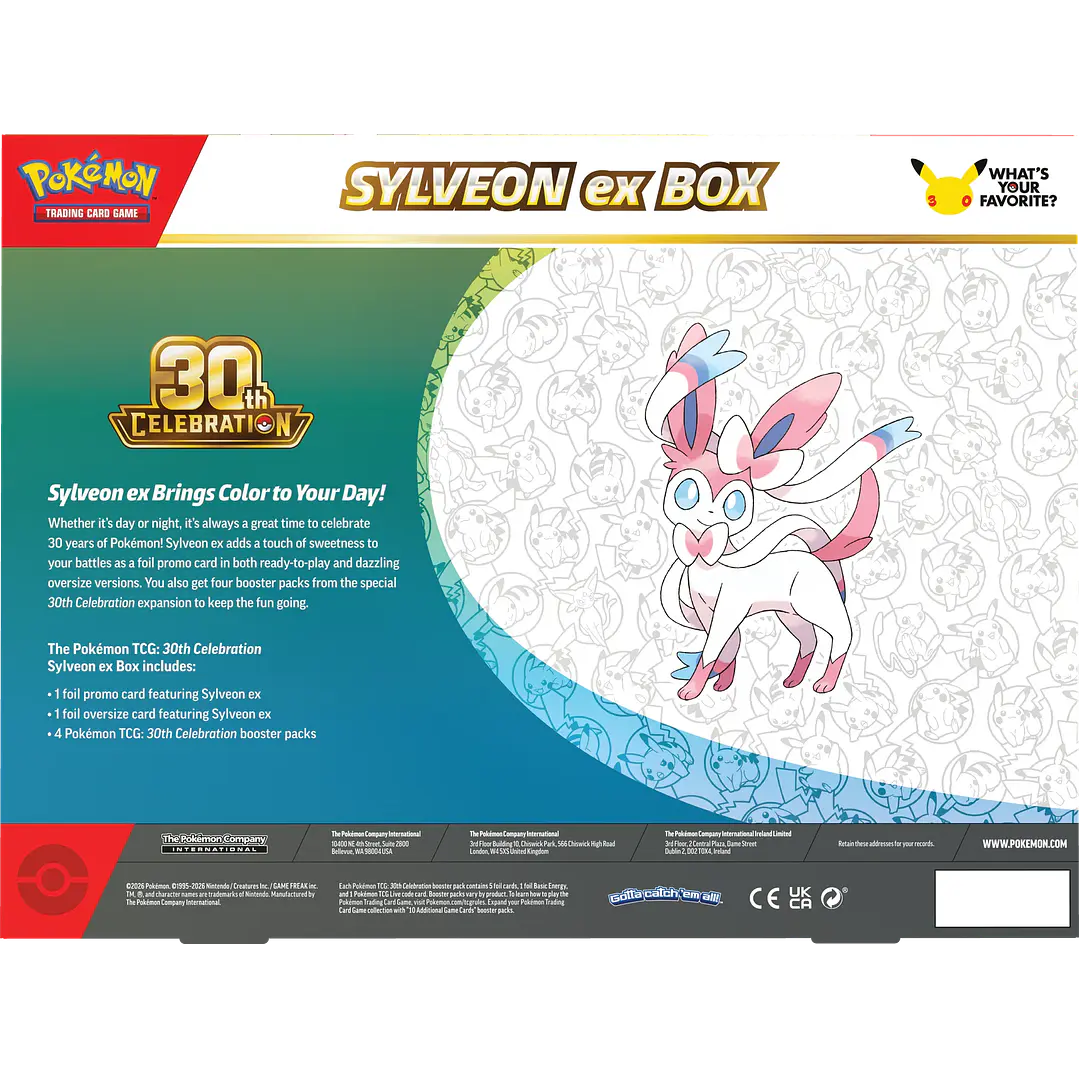 POKÉMON TCG 30TH CELEBRATION SYLVEON / GRENINJA EX BOX AL AZAR INGLÉS 8