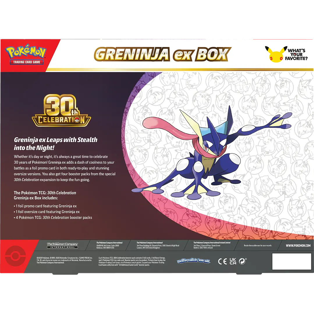 POKÉMON TCG 30TH CELEBRATION SYLVEON / GRENINJA EX BOX AL AZAR INGLÉS 12