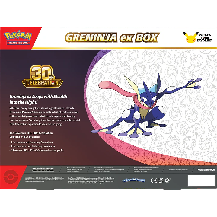 POKÉMON TCG 30TH CELEBRATION SYLVEON / GRENINJA EX BOX AL AZAR INGLÉS 12