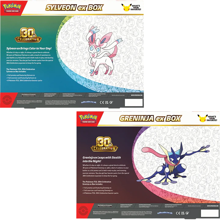 POKÉMON TCG 30TH CELEBRATION SYLVEON / GRENINJA EX BOX AL AZAR INGLÉS 2