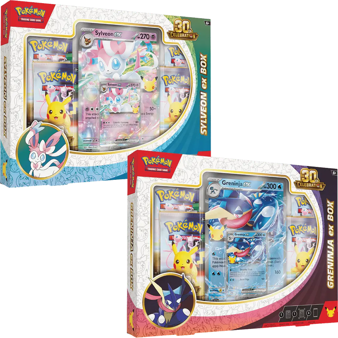 POKÉMON TCG 30TH CELEBRATION SYLVEON / GRENINJA EX BOX AL AZAR ESPAÑOL 1