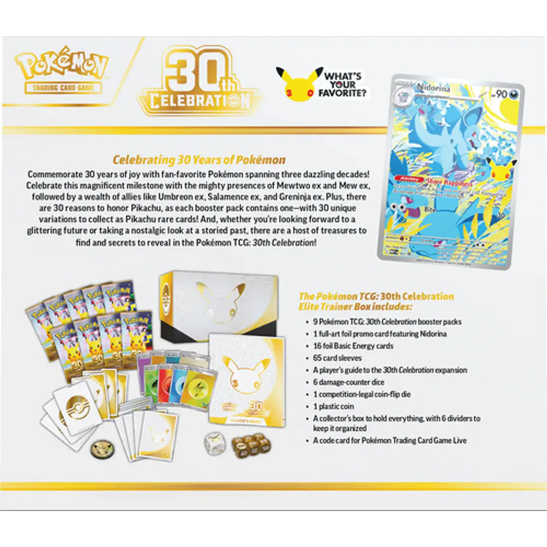POKÉMON TCG 30TH CELEBRATION ELITE TRAINER BOX INGLÉS 5