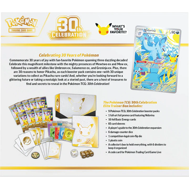 POKÉMON TCG 30TH CELEBRATION ELITE TRAINER BOX INGLÉS 5
