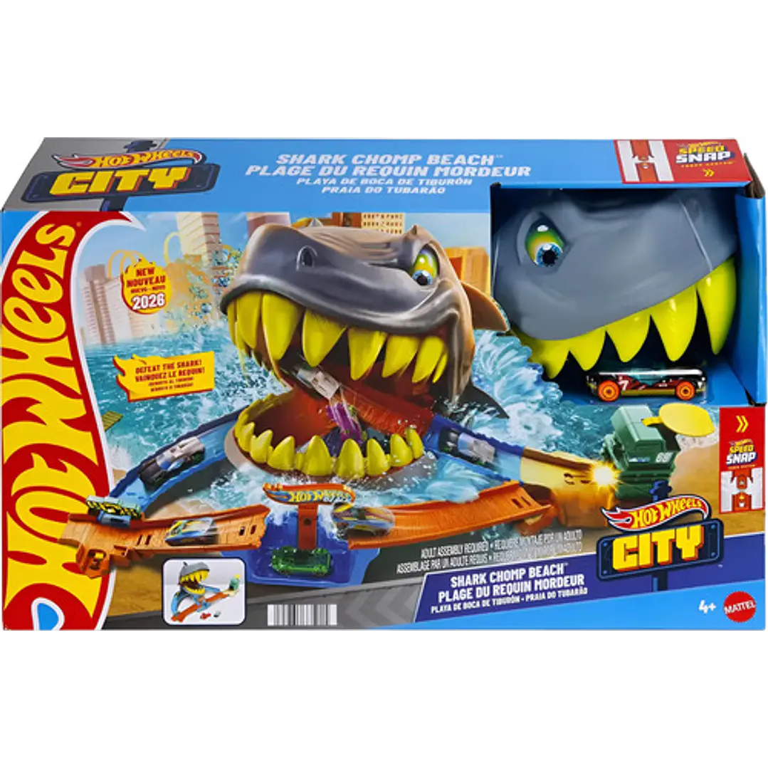HOT WHEELS CITY PISTA PLAYA TIBURÓN PISTA DE JUGUETE TIBURÓN 6