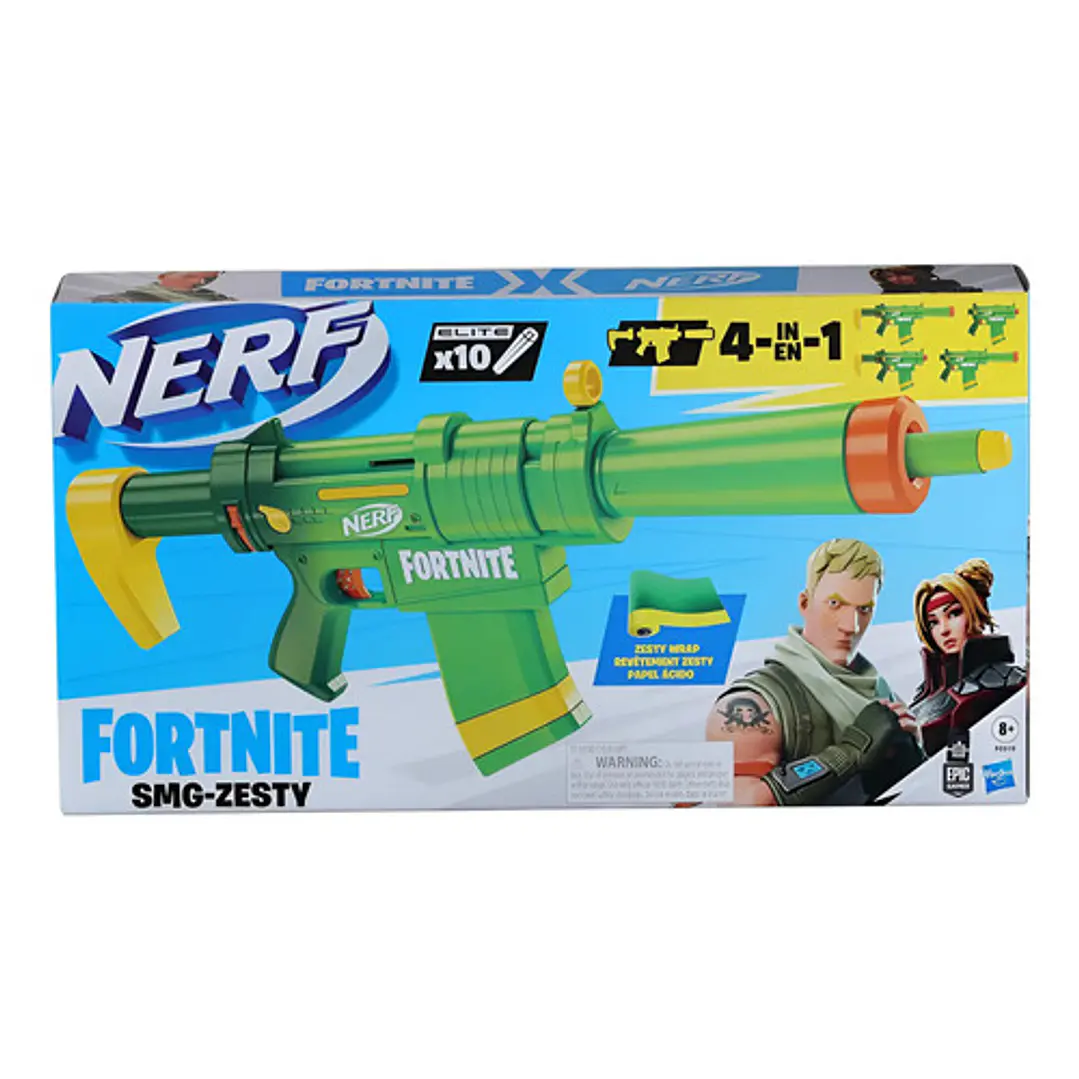 NERF FORNITE SMG ZESTY LANZADOR DE DARDOS HASBRO 2