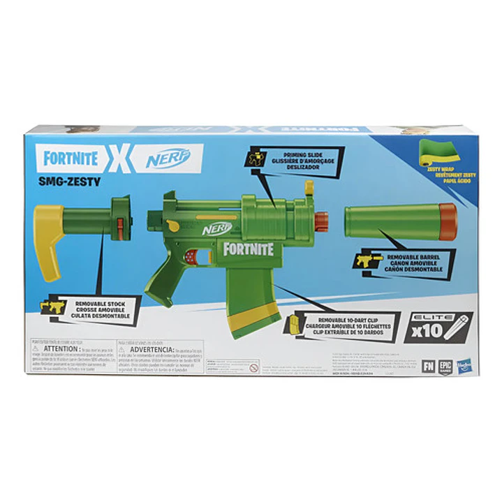 NERF FORNITE SMG ZESTY LANZADOR DE DARDOS HASBRO 8