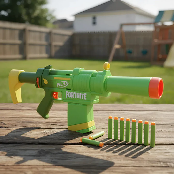 NERF FORNITE SMG ZESTY LANZADOR DE DARDOS HASBRO 9