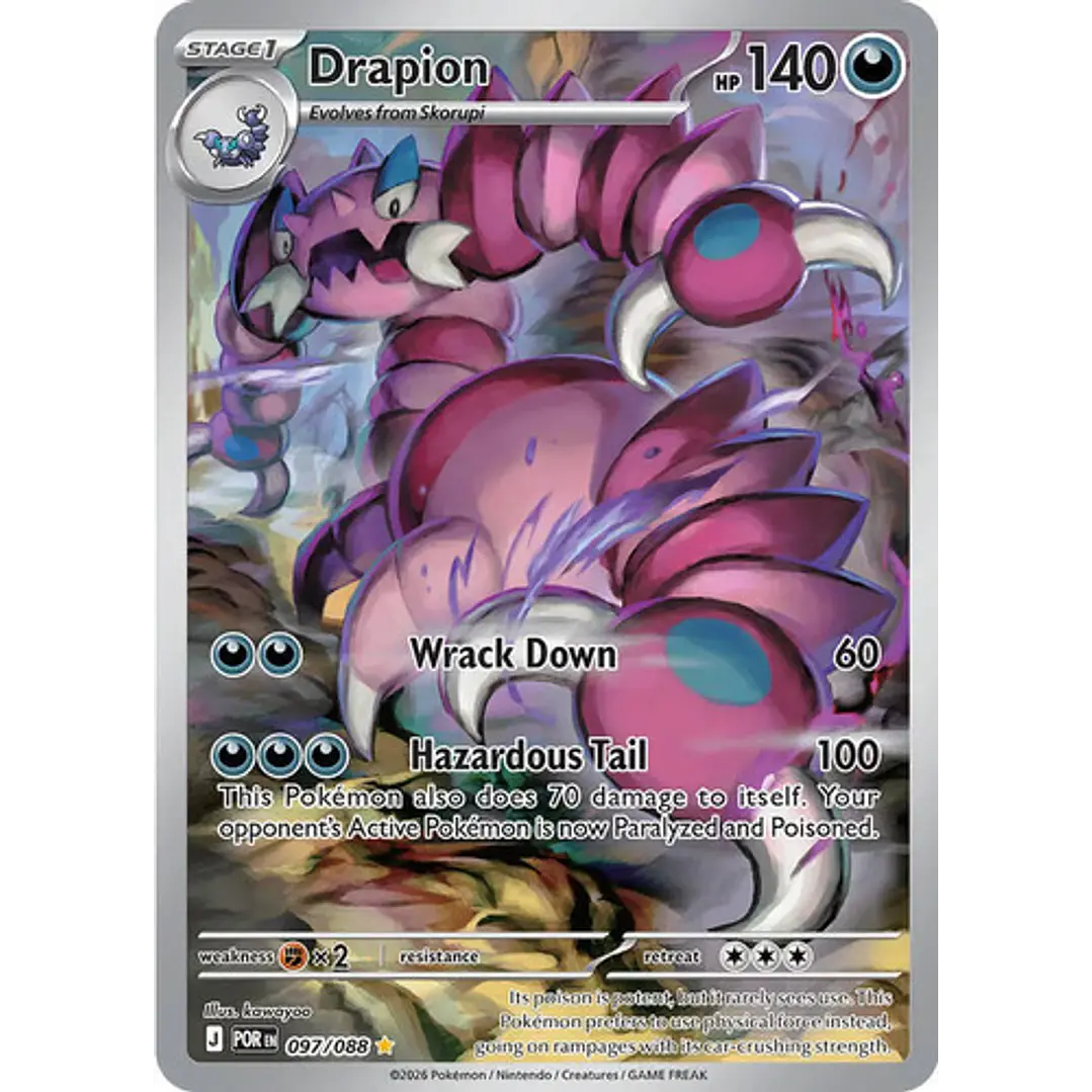 Pokémon Tcg Drapion Por En 097/088 Me03 Illustration Rare 1