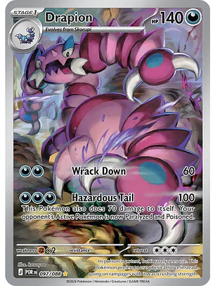 Pokémon Tcg Drapion Por En 097/088 Me03 Illustration Rare