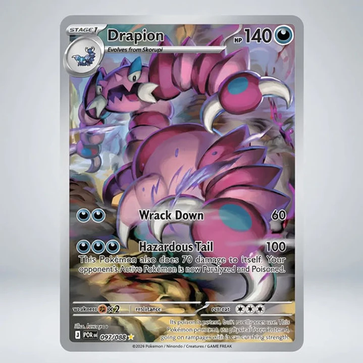 Pokémon Tcg Drapion Por En 097/088 Me03 Illustration Rare 4