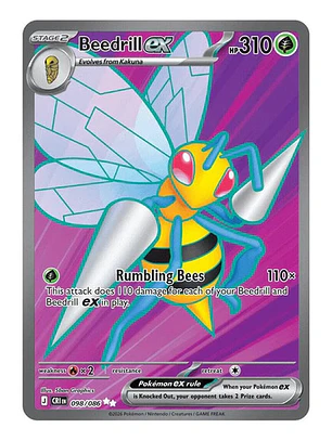 Pokémon Tcg Beedrill Ex Cri En 098/086 Me04 Full Art