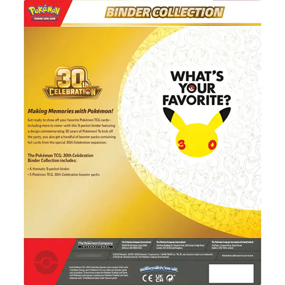 POKÉMON TCG 30TH CELEBRATION BINDER COLLECTION INGLÉS 4