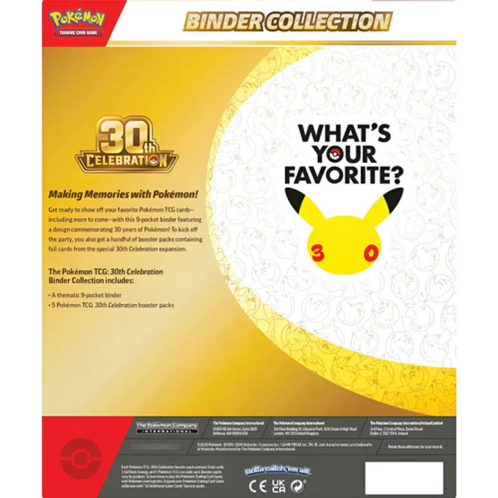 POKÉMON TCG 30TH CELEBRATION BINDER COLLECTION INGLÉS 4