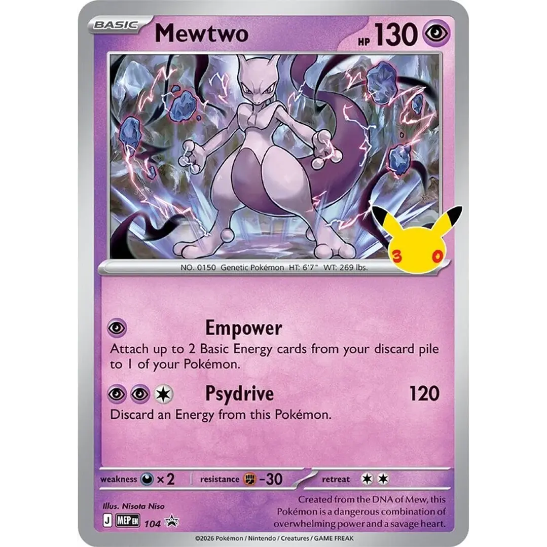 POKÉMON TCG 30TH CELEBRATION FIGURE COLLECTION MEWTWO INGLÉS 7