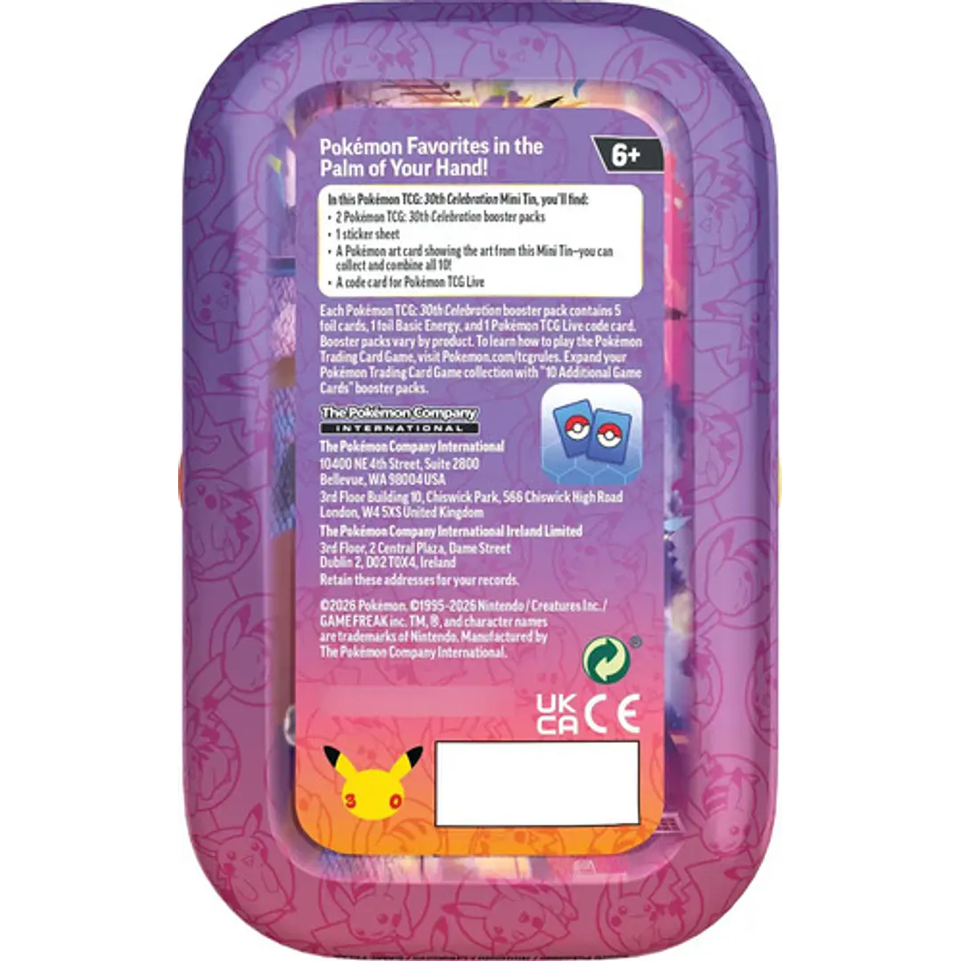 POKÉMON TCG 30TH CELEBRATION MINI TIN NIGHT INGLÉS 1 AL AZAR 8