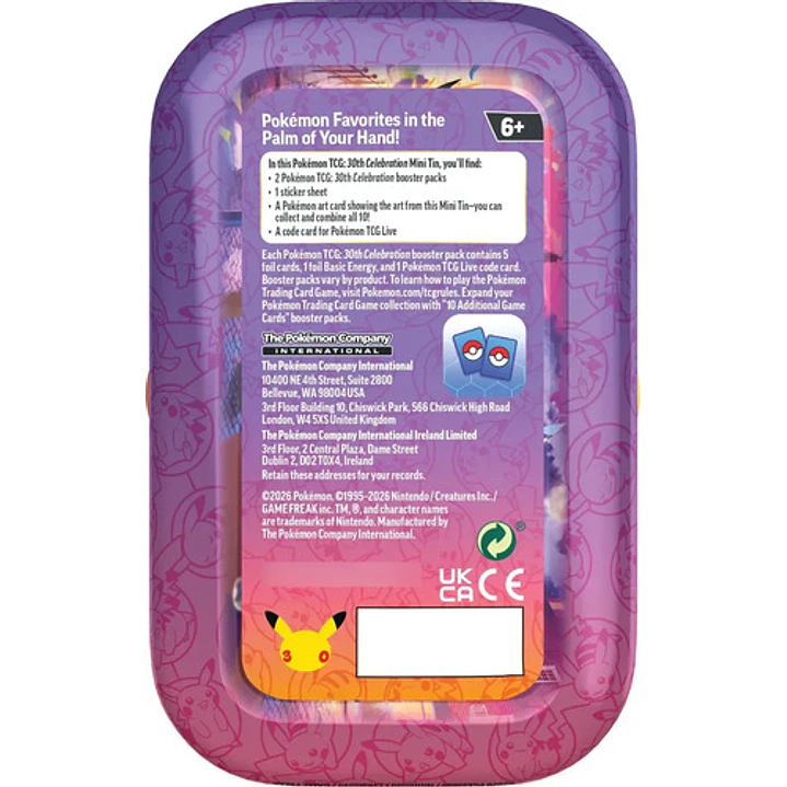 POKÉMON TCG 30TH CELEBRATION MINI TIN NIGHT INGLÉS 1 AL AZAR 8