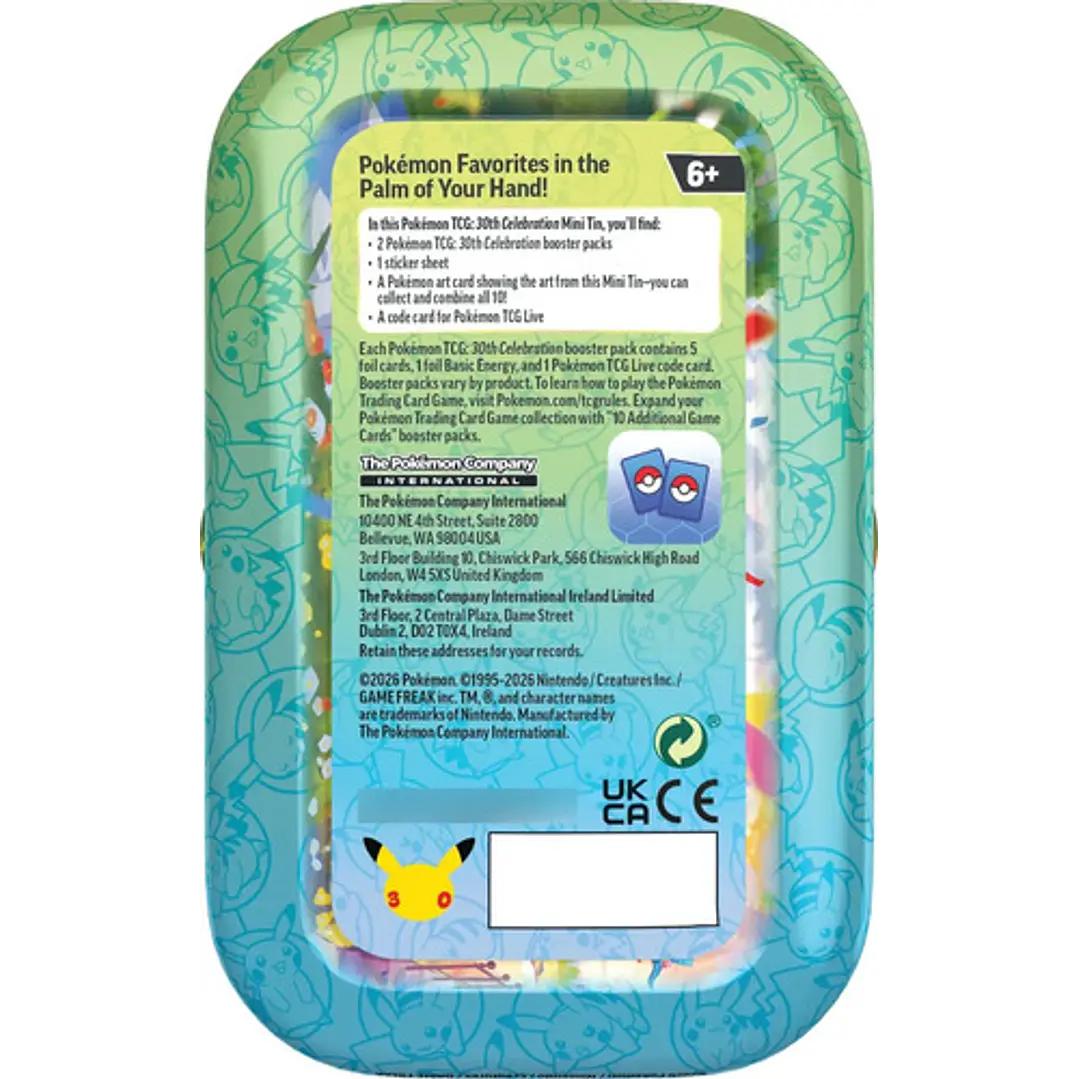 POKÉMON TCG 30TH CELEBRATION MINI TIN DAY INGLÉS 1 AL AZAR 9