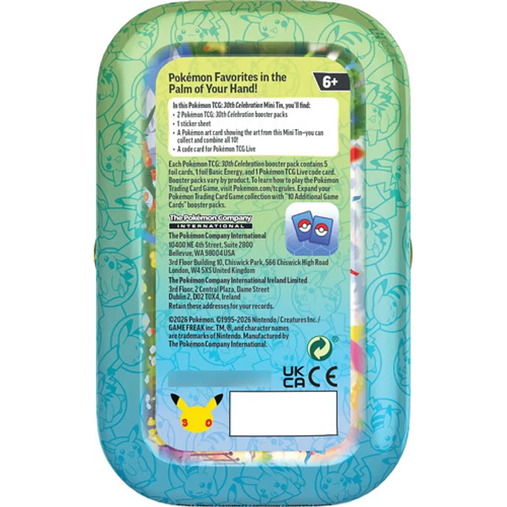 POKÉMON TCG 30TH CELEBRATION MINI TIN DAY INGLÉS 1 AL AZAR 9