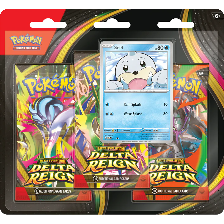 POKÉMON TCG MEGA EVOLUTION DELTA REIGN 3 PACK BLISTER INGLÉS 1