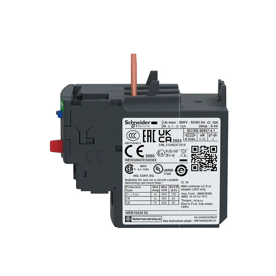 Relé Térmico de Sobrecarga Schneider TeSys LRD 3