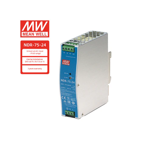 Fuente de Alimentación Industrial Mean Well Serie NDR (Riel DIN)