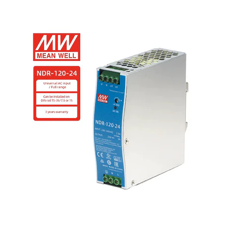 Fuente de Alimentación Industrial Mean Well Serie NDR (Riel DIN)