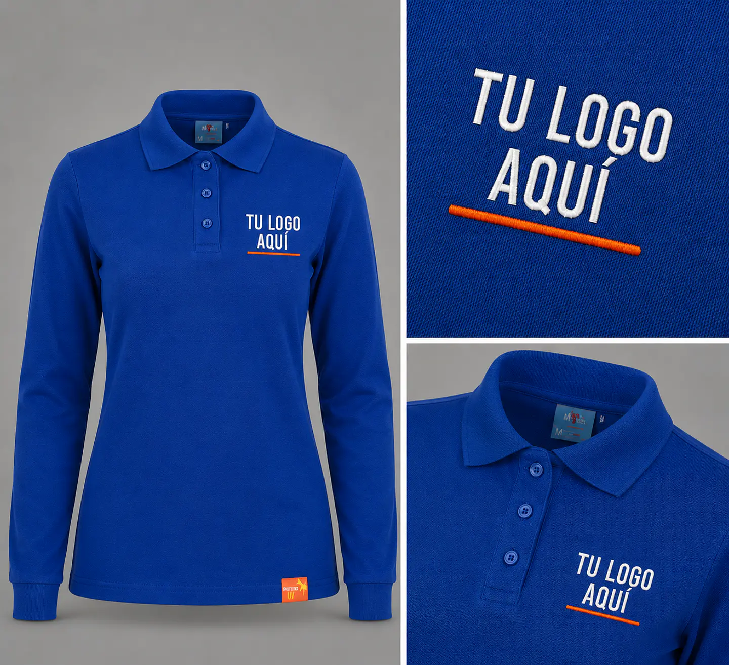 Polera piqué  mujer 80% algodón con bordado corporativo 1