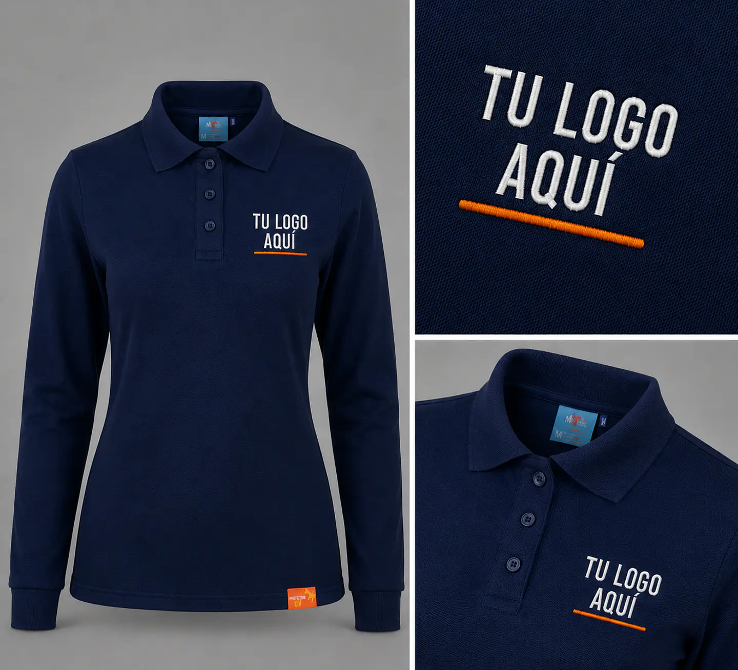 Polera piqué  mujer 80% algodón con bordado corporativo 2