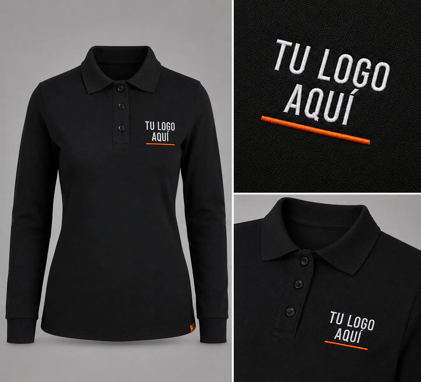 Polera piqué  mujer 80% algodón con bordado corporativo 6