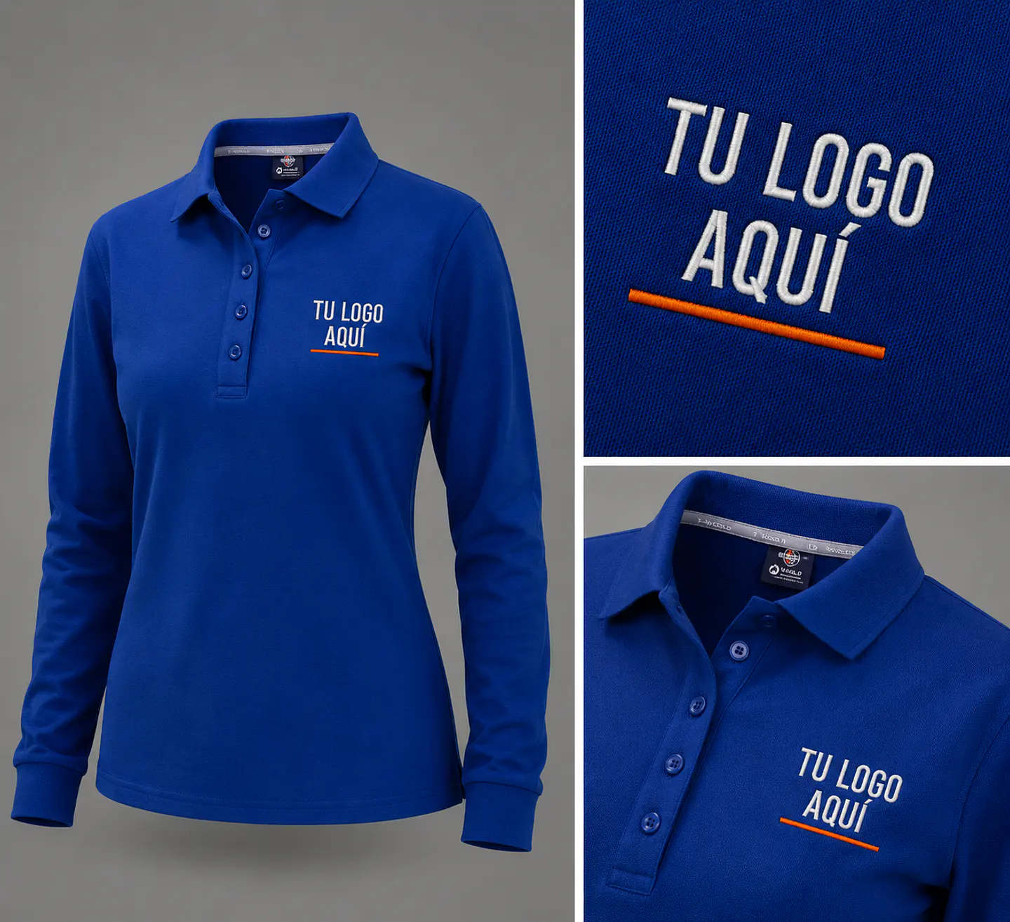 Polera piqué spandex  mujer 59% algodón con bordado corporativo 4