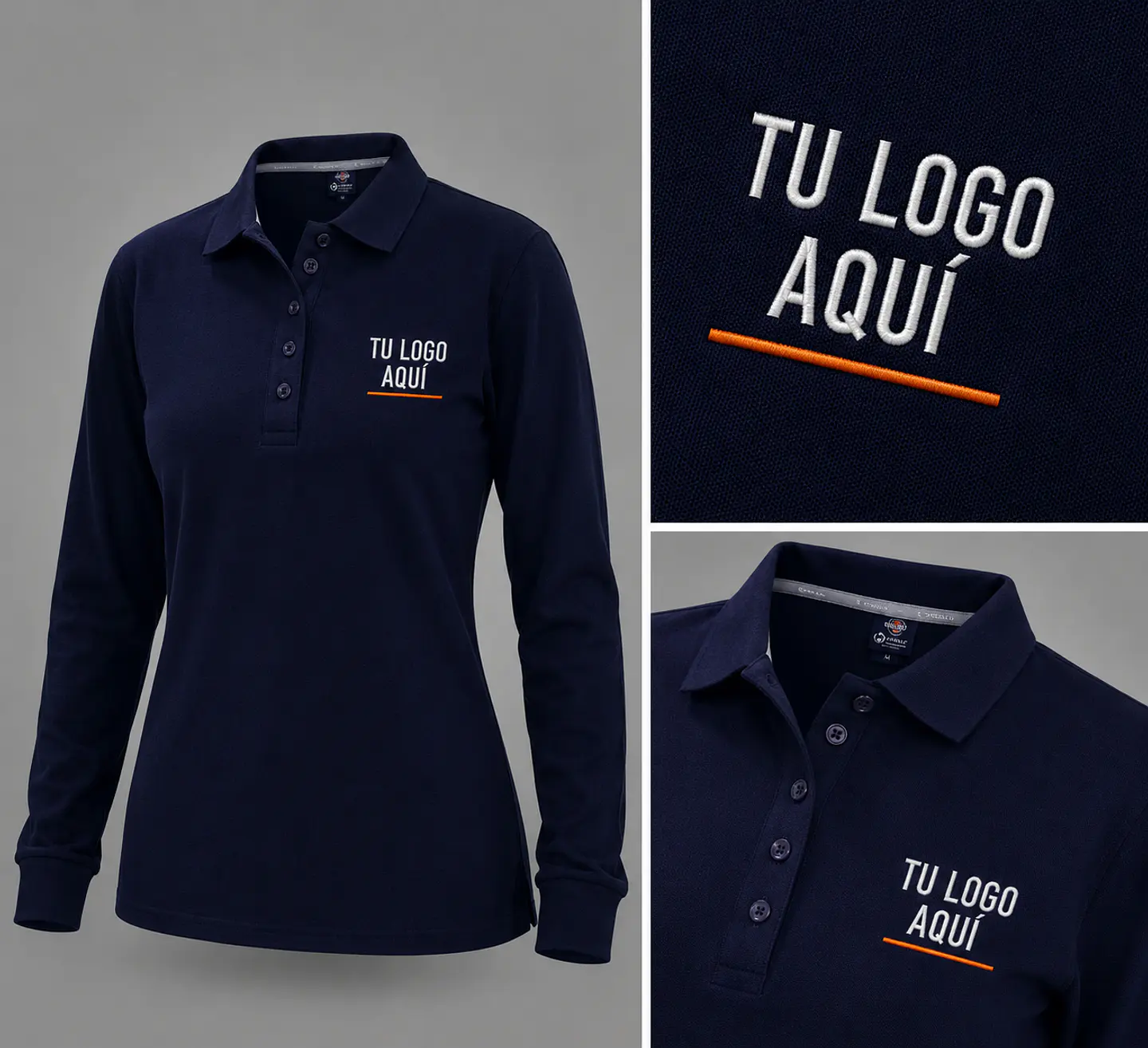 Polera piqué spandex  mujer 59% algodón con bordado corporativo 5